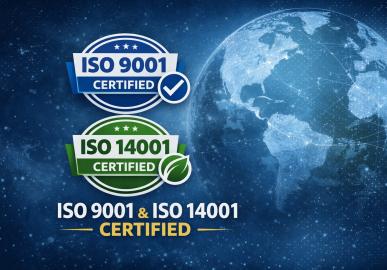 официална сертификация по ISO 9001 и ISO 14001