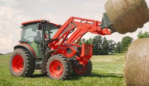 Трактор KIOTI RX8040 Power Shuttle с челен товарач KL8040 и стандартна кофа